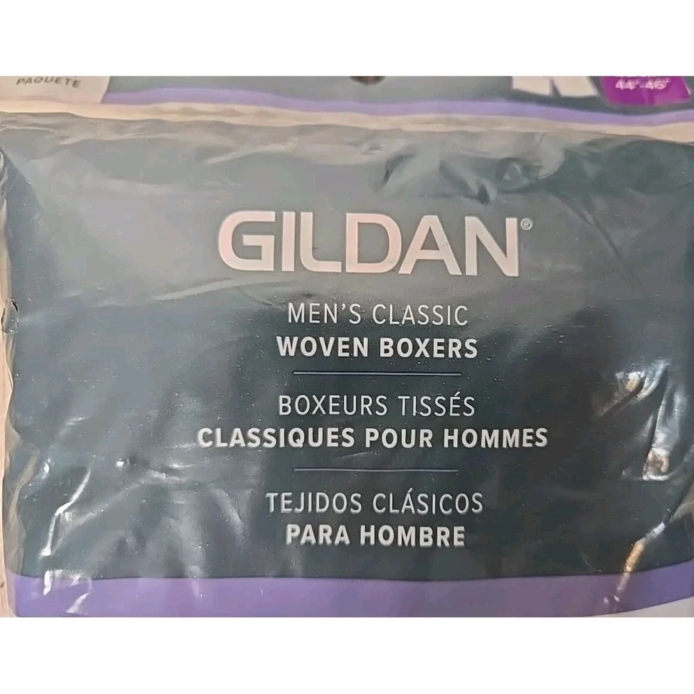 Gildan Boxer Shorts Underwear 2X 44-46 Men Plaid Classic Woven 3pk Lot of 2 NEW